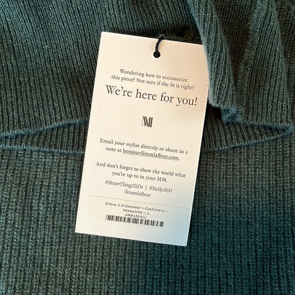 NWT MM Lafleur Arbus cashmere sweater, green size L - Picture 5 of 5